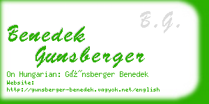benedek gunsberger business card